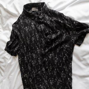 ASOS Skeleton Short Sleeve Shirt - Black & White